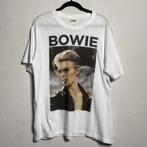David Bowie T Shirt  XL Vintage Style Black White Graphic 90s Grunge Festive